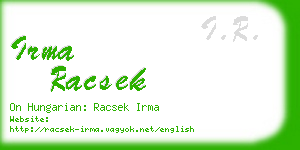 irma racsek business card